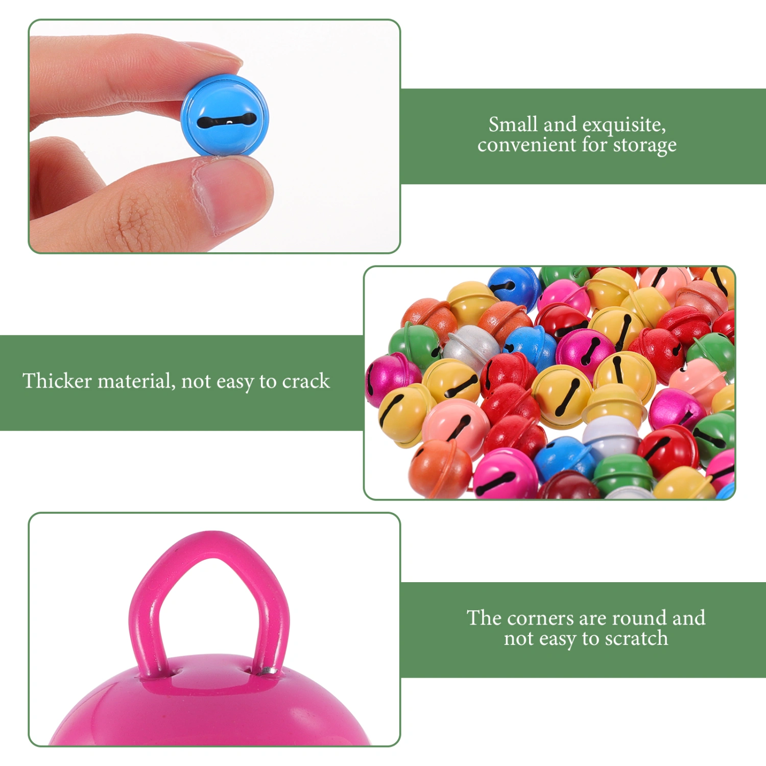 100pcs Metal Round Bells Craft Bells Small Bells Colored Christmas Bells for DIY