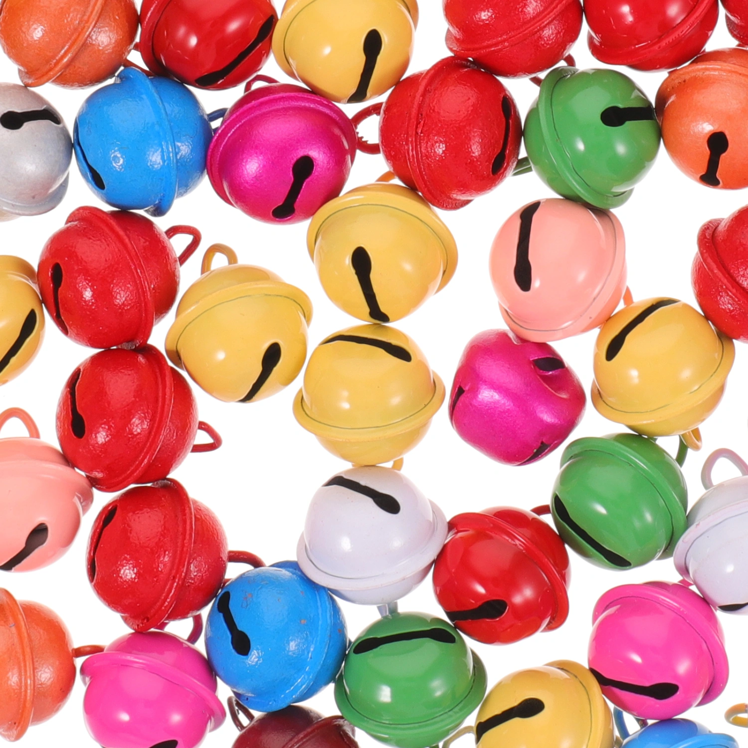 100pcs Metal Round Bells Craft Bells Small Bells Colored Christmas Bells for DIY