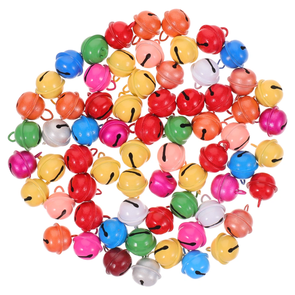 100pcs Metal Round Bells Craft Bells Small Bells Colored Christmas Bells for DIY