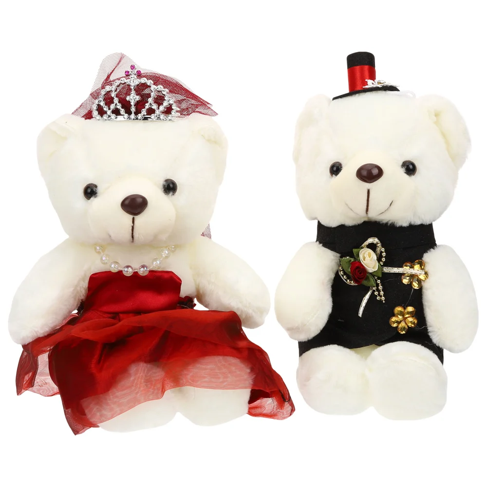 1 Pair Valentines Day Decoration Adorable Bear Ornaments Gift Packaging Bear for Party