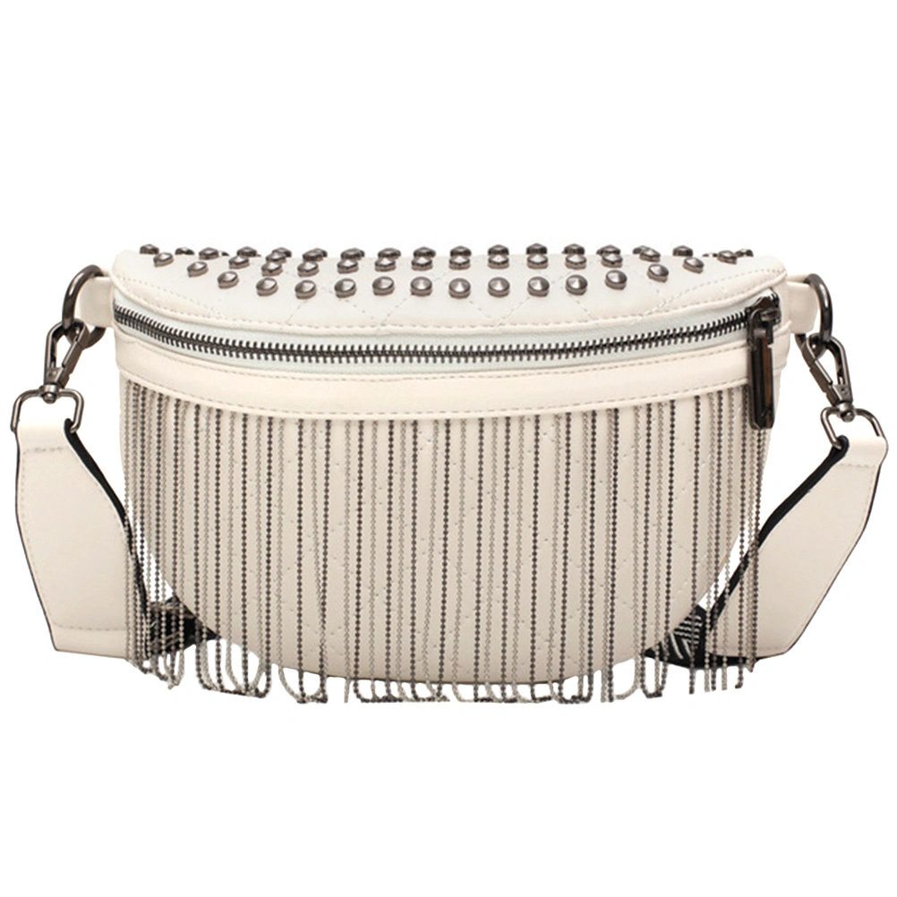 Women Rivet Studded Crossbody Bag Stylish Rivet Studded Tassel Shoulder Purse