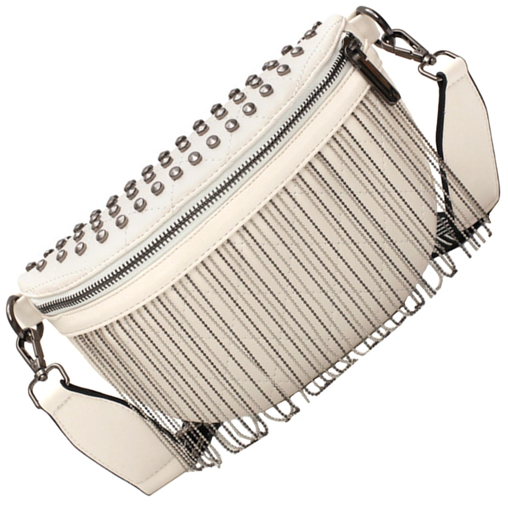 Women Rivet Studded Crossbody Bag Stylish Rivet Studded Tassel Shoulder Purse