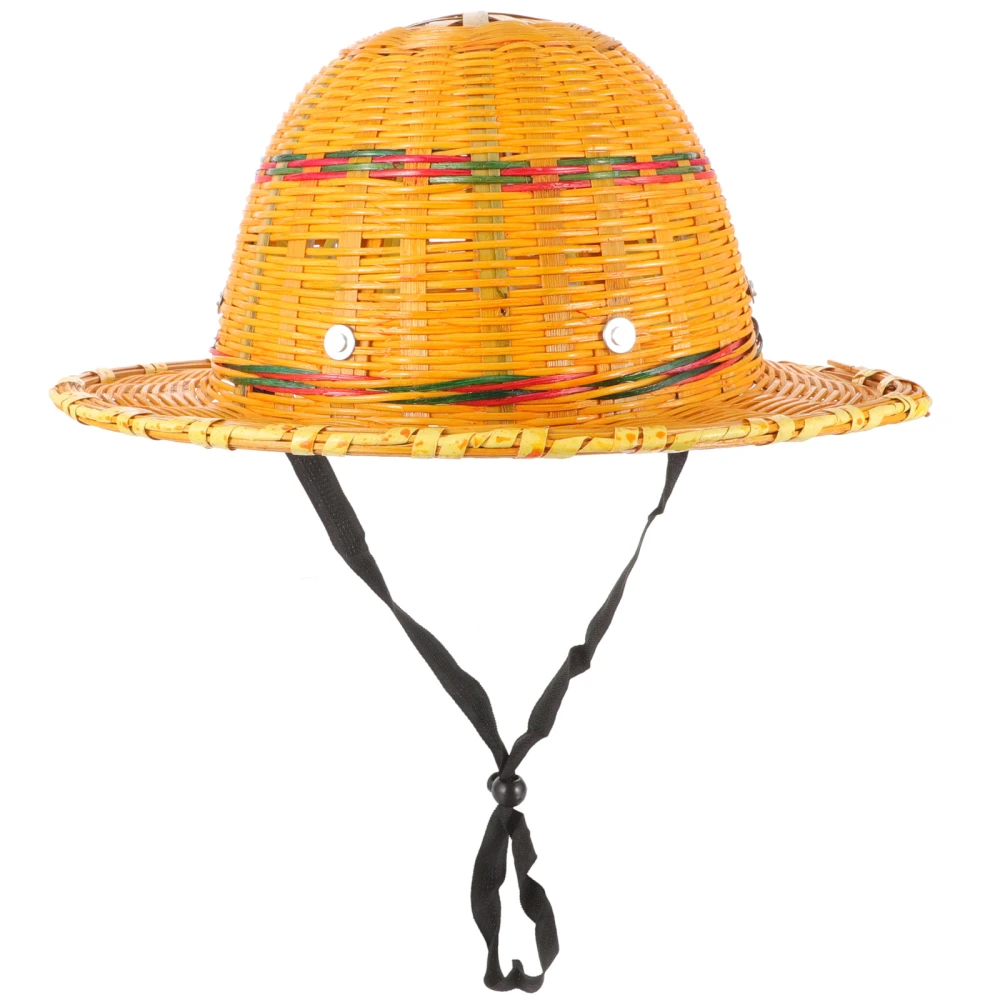 Bamboo Weaving Safety Hardhat Summer Sunscreen Hat Industrial Construction Hard Hat