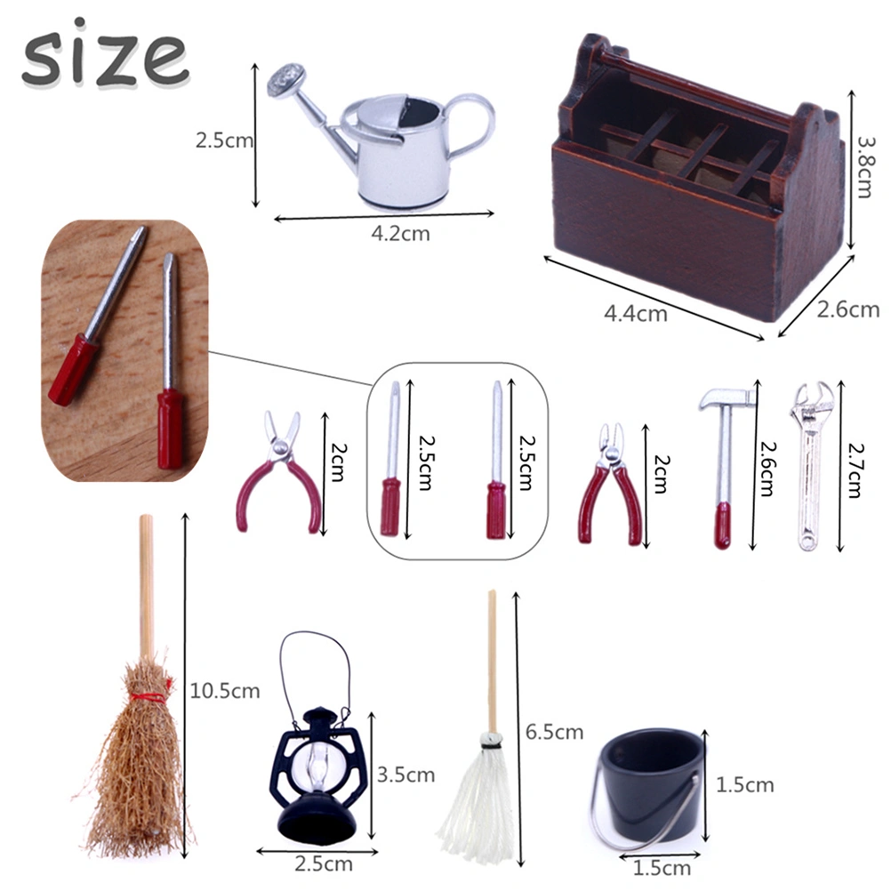 1 Set Mini House Toolbox Model Mini Repair Tool Mini House Decorative Accessories