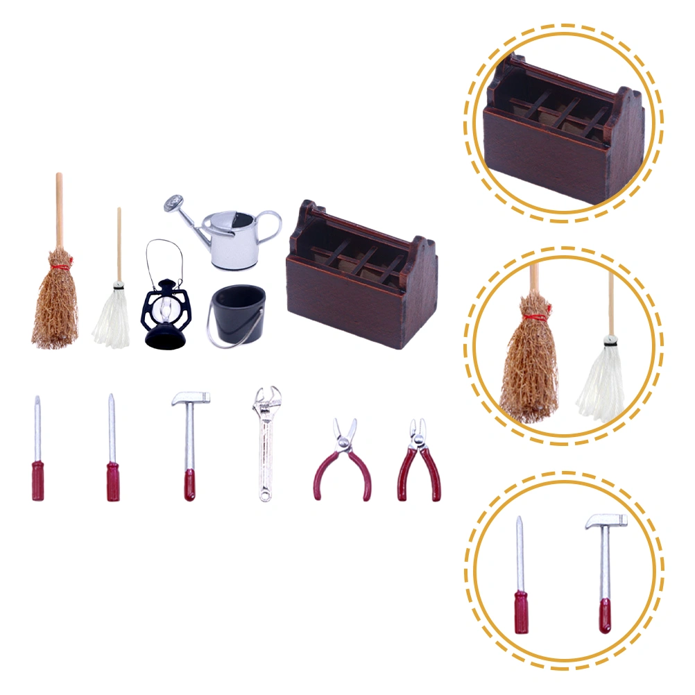 1 Set Mini House Toolbox Model Mini Repair Tool Mini House Decorative Accessories
