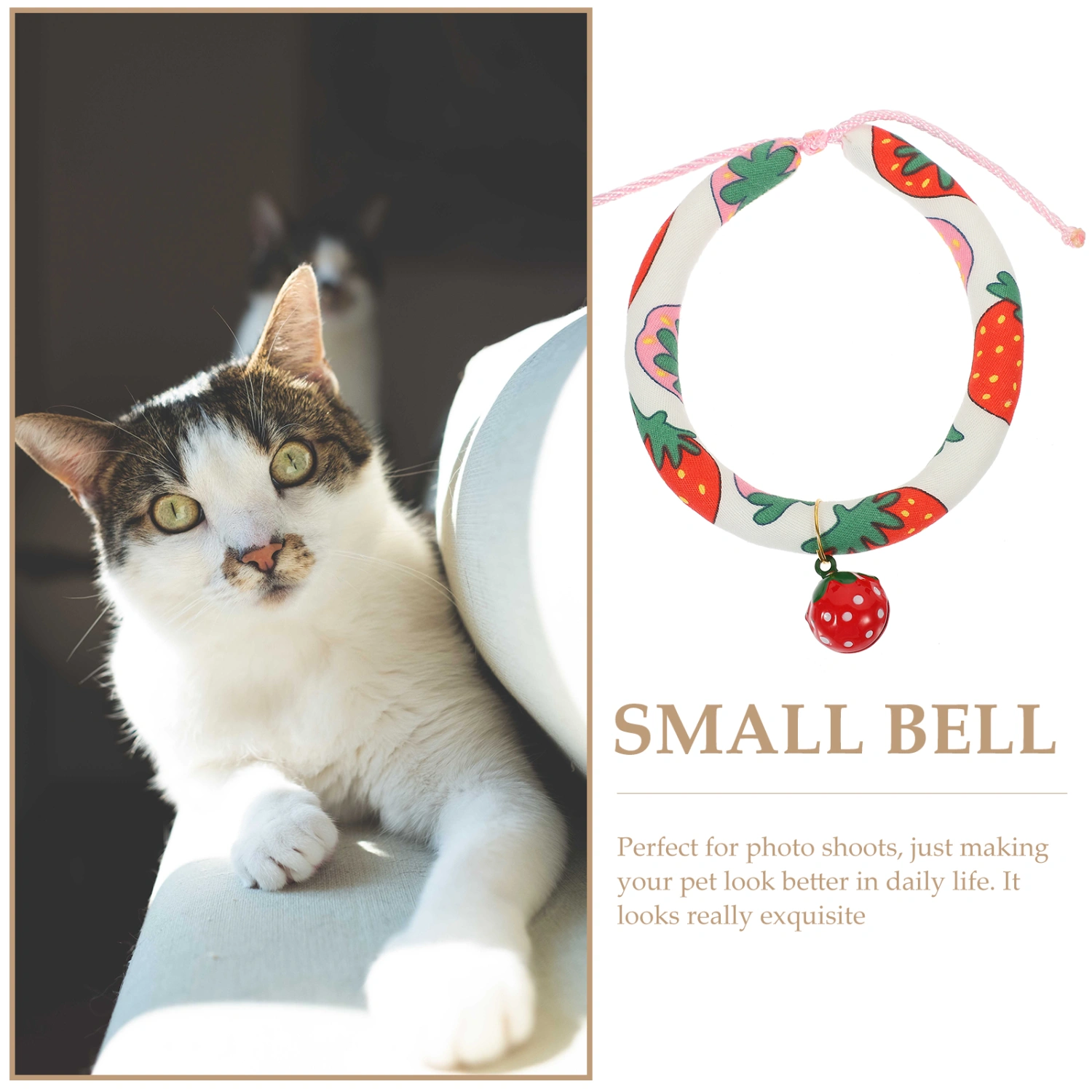 Adorable Pattern Collar Decorative Kitten Collar Cat Adjustable Dog Collar with Bell