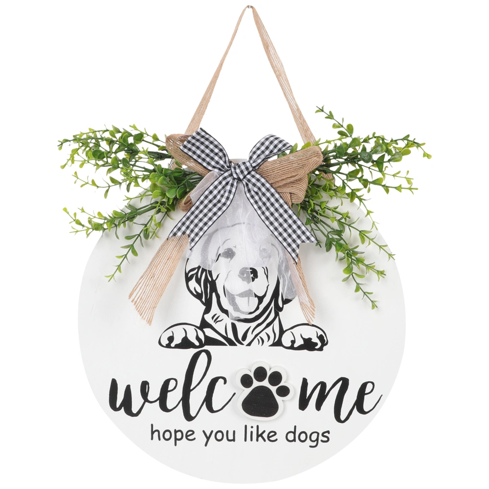 Welcome Dog Wooden Hanging Sign Easter Door Sign Home Decorative Pendant