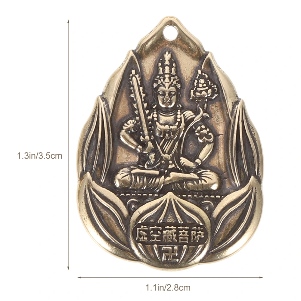 4pcs Brass Buddha Pendants Amulet Pendants Brass Keychain Decorative Tags