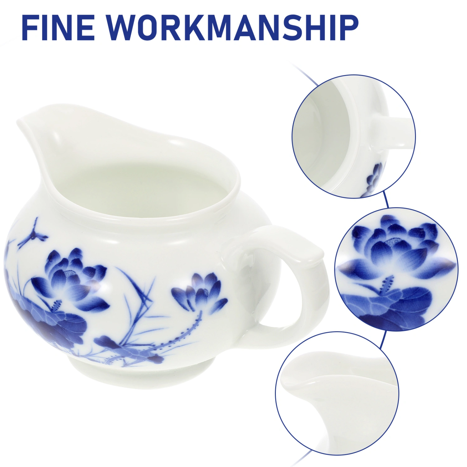 2Pcs Gravy Boat Blue and White Sauce Cup Ceramic Sauce Pitcher Coffee Gravy Cup Gravy Dispenser