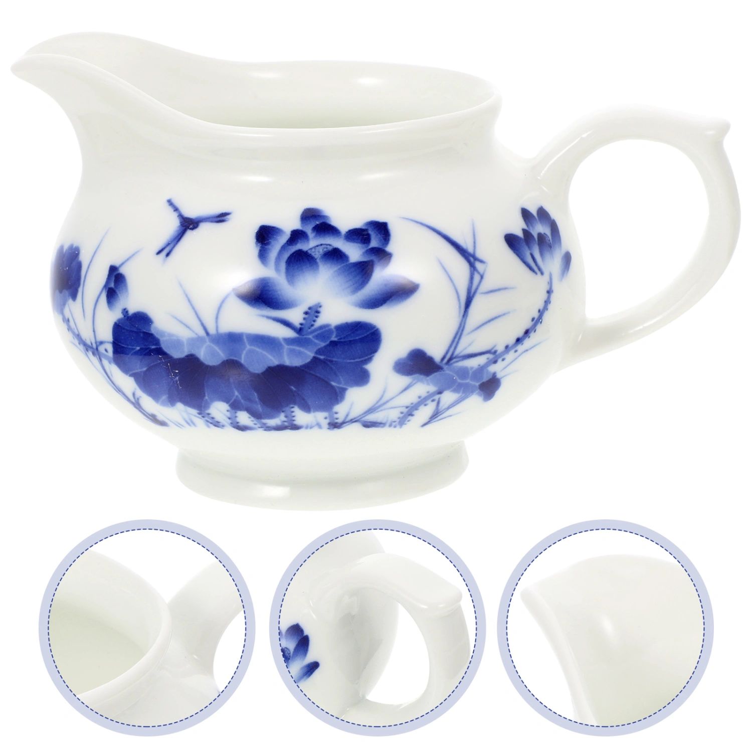 2Pcs Gravy Boat Blue and White Sauce Cup Ceramic Sauce Pitcher Coffee Gravy Cup Gravy Dispenser