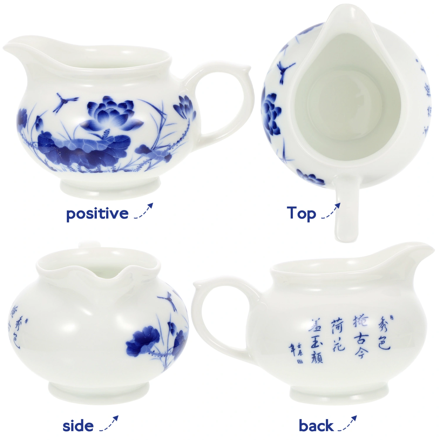 2Pcs Gravy Boat Blue and White Sauce Cup Ceramic Sauce Pitcher Coffee Gravy Cup Gravy Dispenser