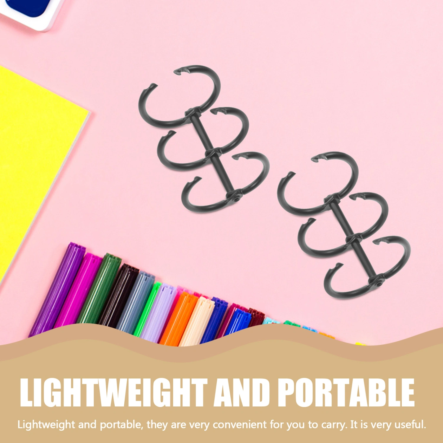 6pcs Loose Leaf Binders Scrapbook Book Clips Three-hole Segmented Binders for Office