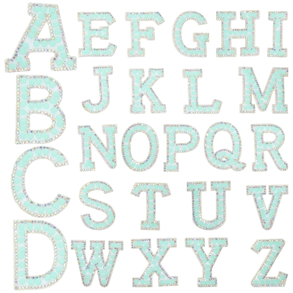 26pcs Bling Letter Patch Glitter Alphabet Applique English Letter for DIY Craft Supplies