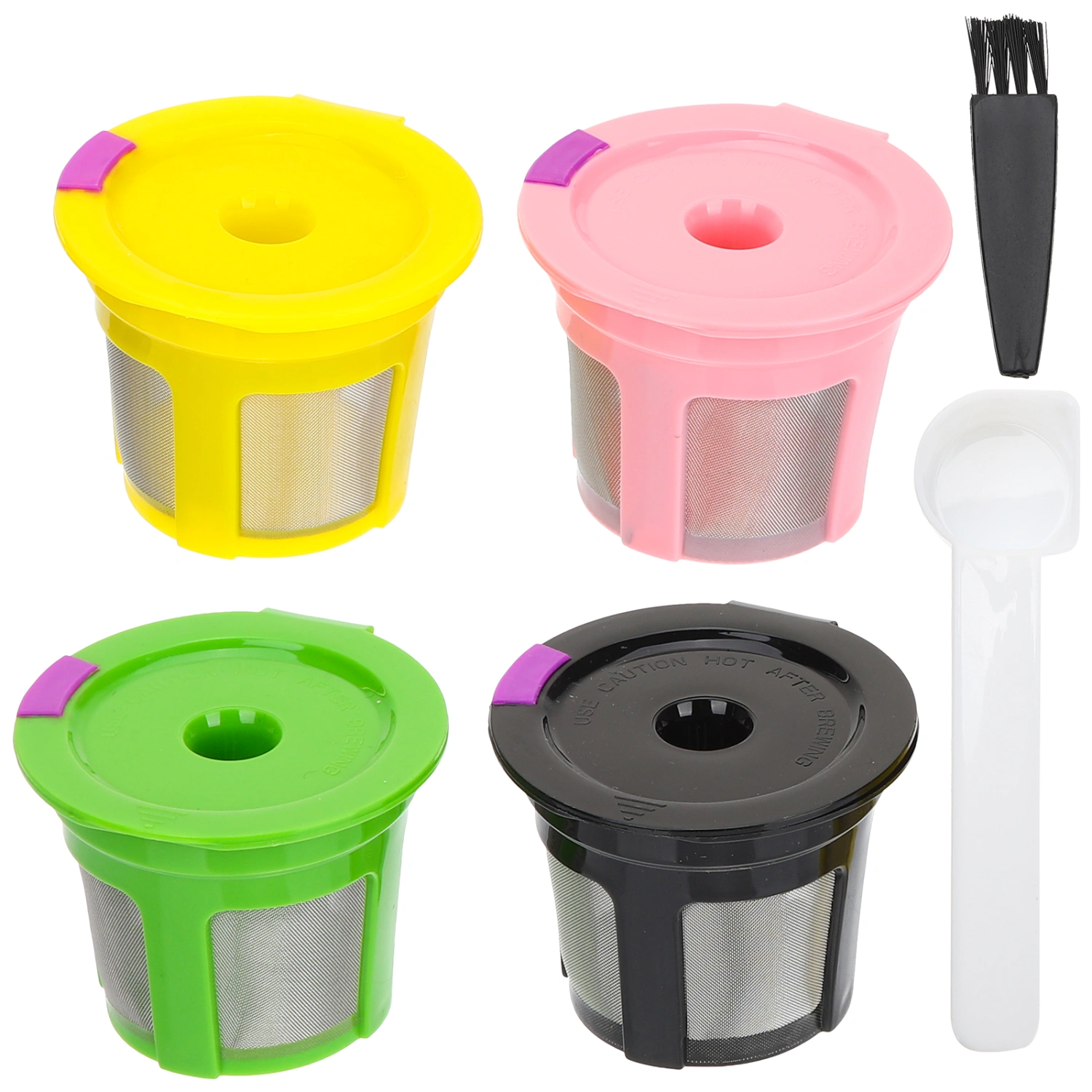 4pcs Reusable Coffee Filter Cups Espresso Maker Filter Refillable Coffee Cups Filter
