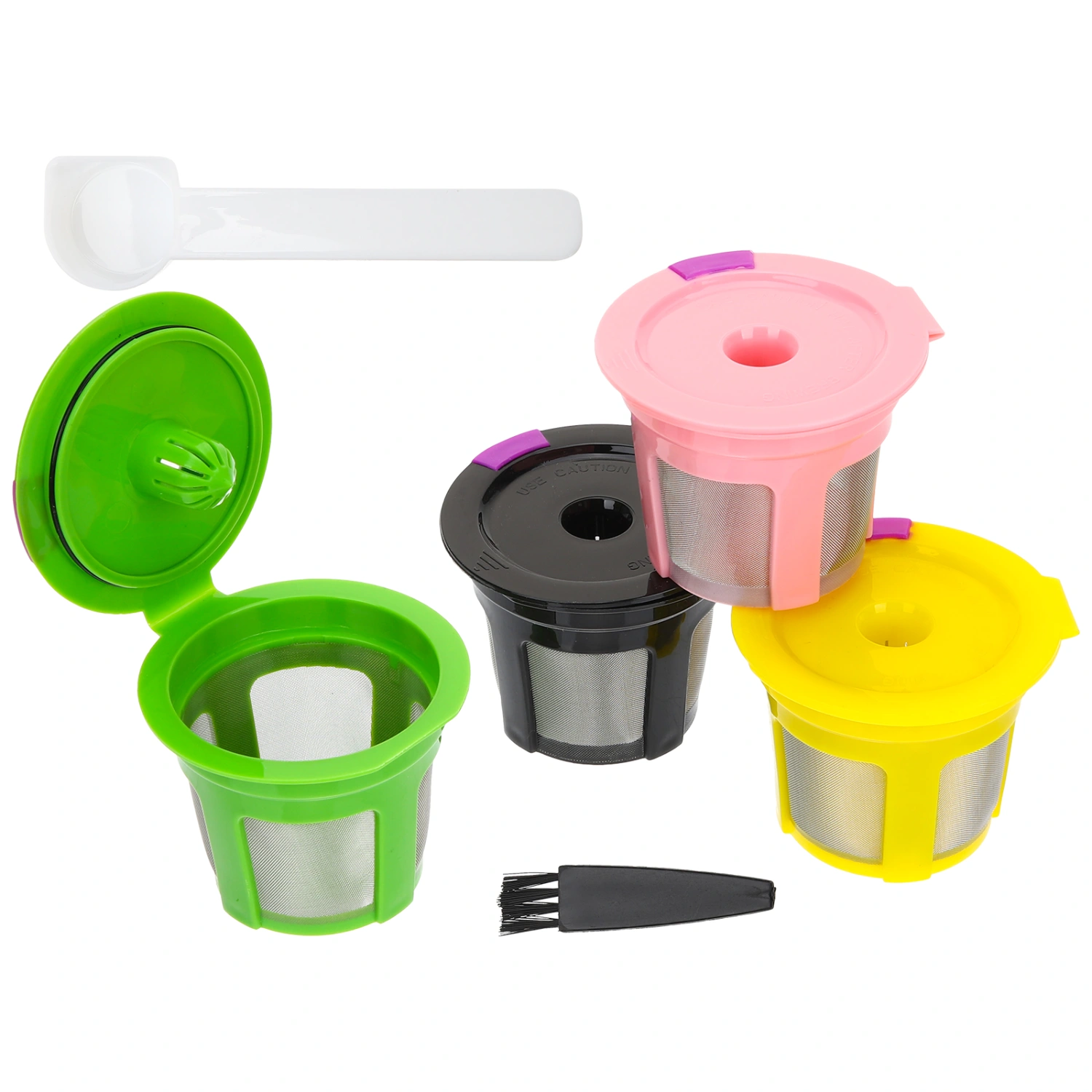4pcs Reusable Coffee Filter Cups Espresso Maker Filter Refillable Coffee Cups Filter