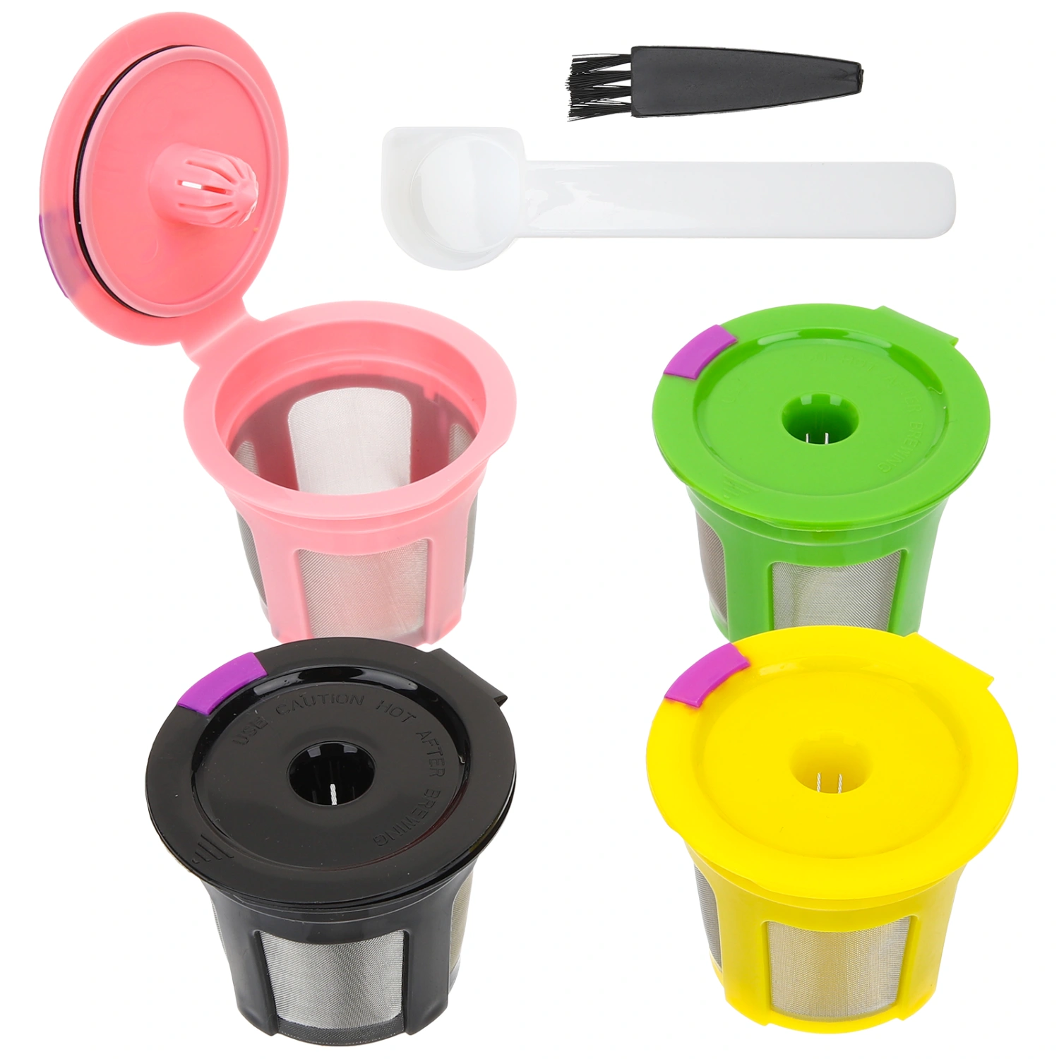 4pcs Reusable Coffee Filter Cups Espresso Maker Filter Refillable Coffee Cups Filter