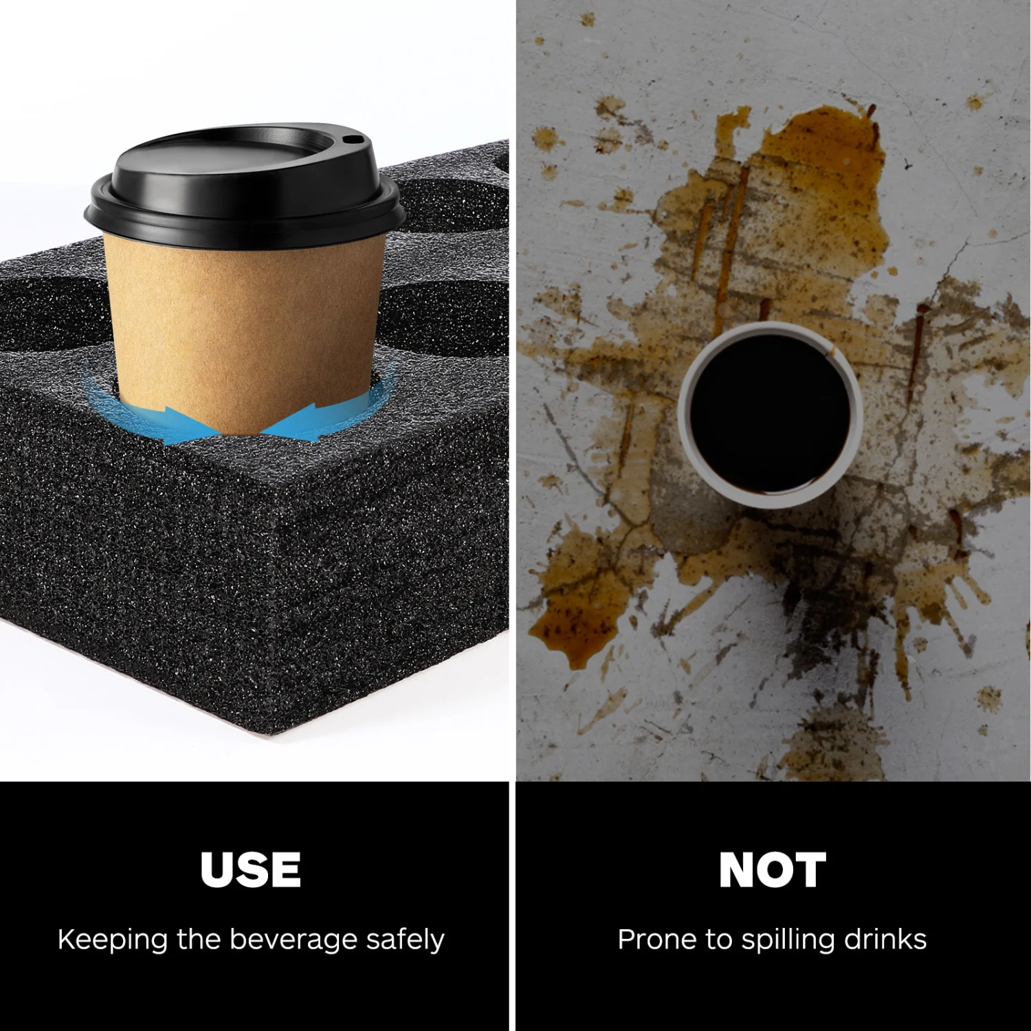 Cup Holder Tray Drink Cup Takeout Tray Cup Fixing Packing Carrier for Coffee Milk Tea Beverage