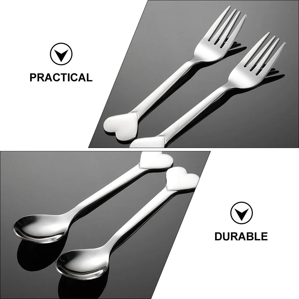 1 Set of Delicate Dessert Spoon Reusable Salad Fork Multi-function Appetizer Fork