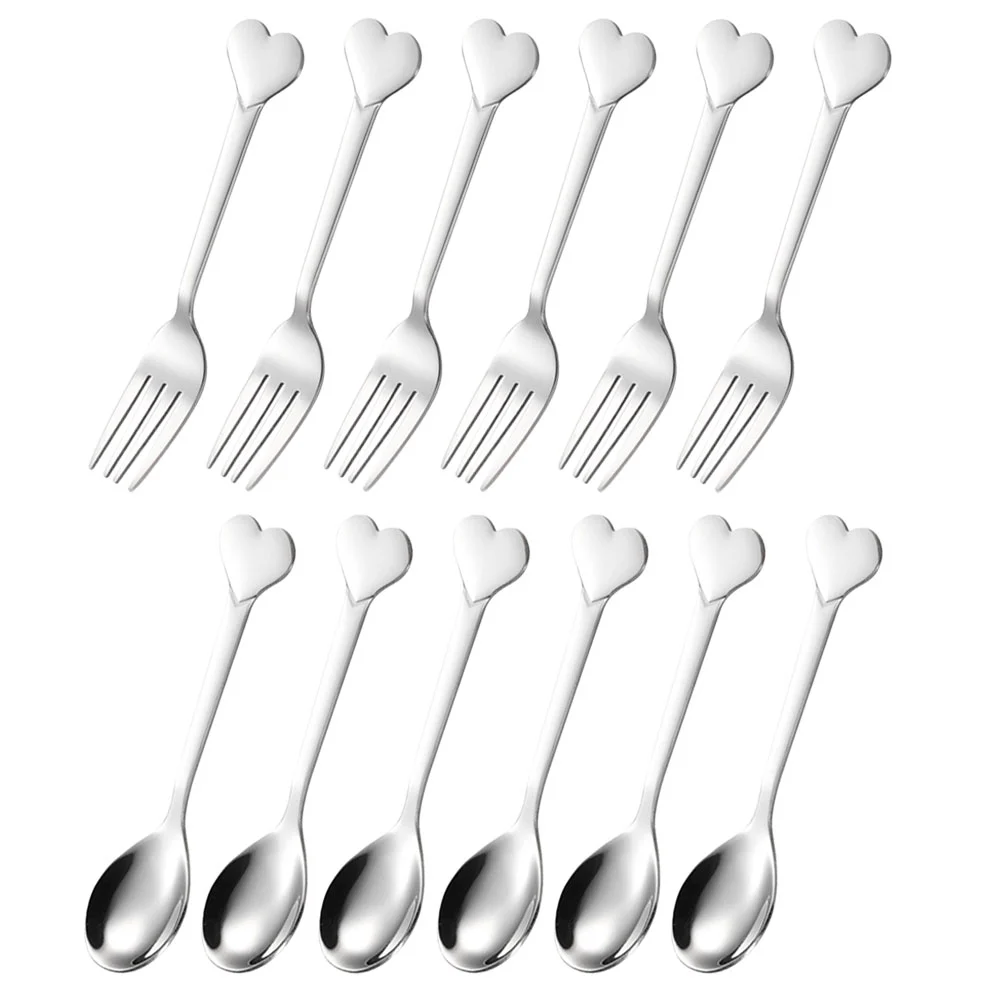1 Set of Delicate Dessert Spoon Reusable Salad Fork Multi-function Appetizer Fork