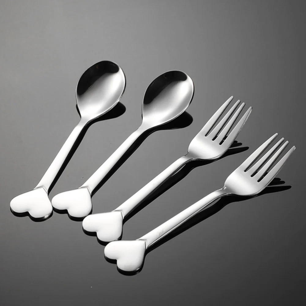 1 Set of Delicate Dessert Spoon Reusable Salad Fork Multi-function Appetizer Fork