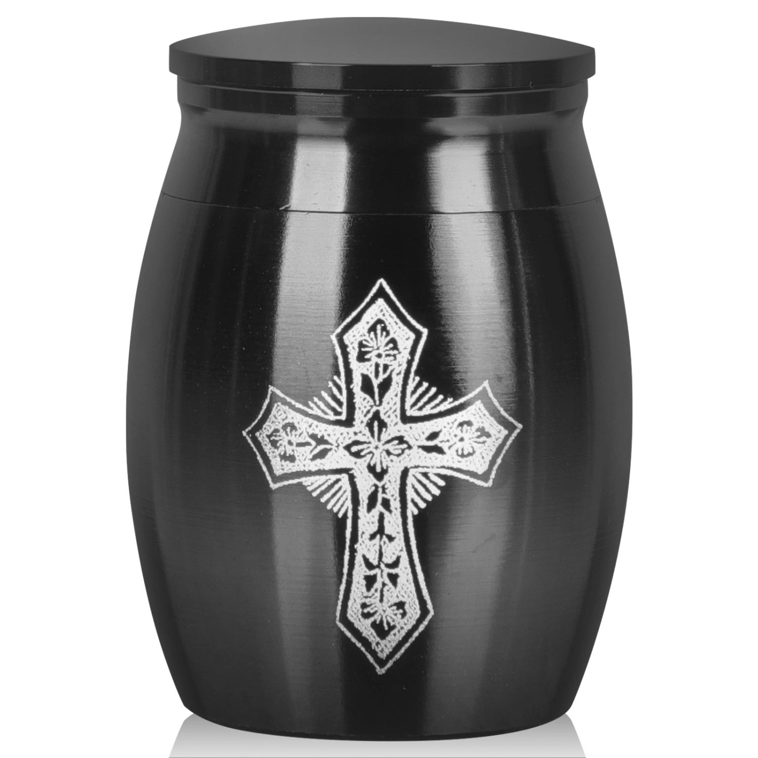 Small Ashes Urn Cremation Ashes  Urn Stainless Steel Cross Pattern Memorial Ashes Holder