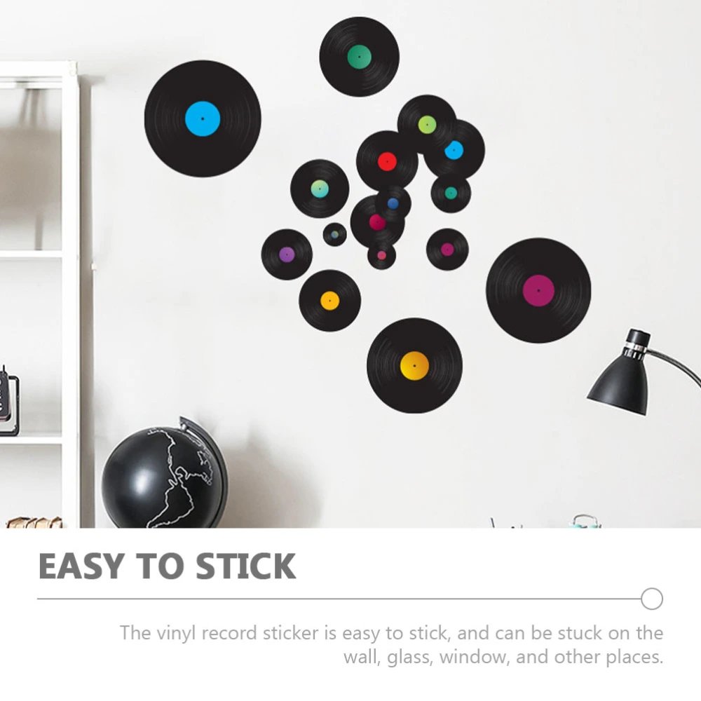 2 Sheets of Vinyl Record Wall Sticker Music Studio Wall Vinyl Record Decal Retro Record Wall Art Sticker