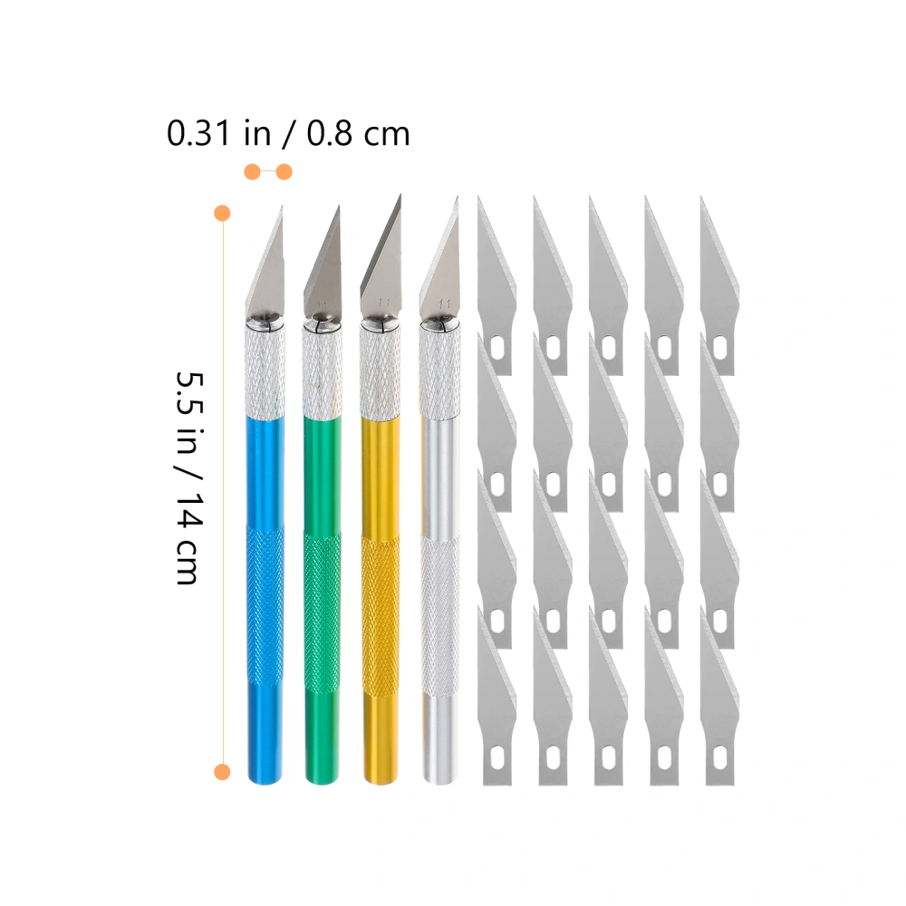 4 Sets Hobby Knives With Replacement Blades Precision Utility Craft Knives Kit