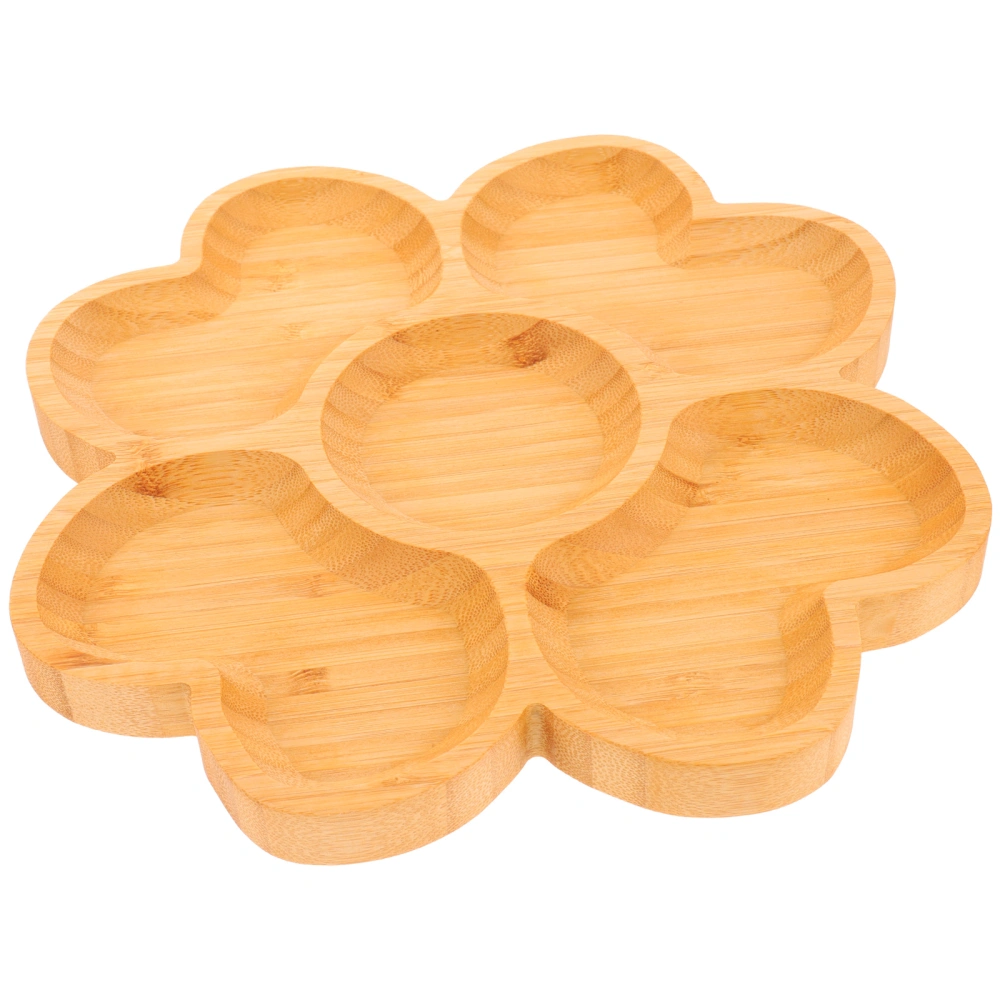 Bamboo Snack Plate Cookie Plate Dessert Serving Tray Decorative Bamboo Plate