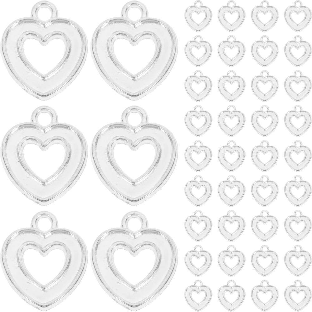 100Pcs Hollow Out Heart Charms DIY Crafts Necklace Earring Pendant Crafts Jewelry Making