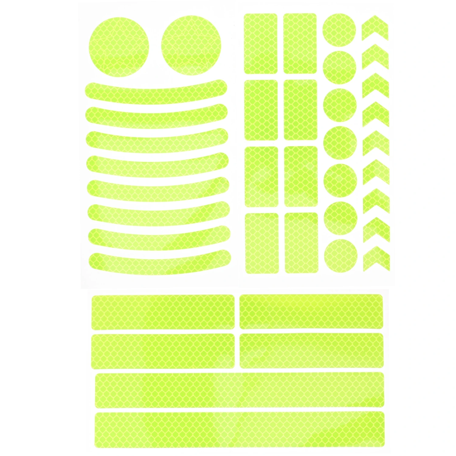 42pcs Decorative Reflective Tapes Professional Bike Decorations Warning Reflective Stickers
