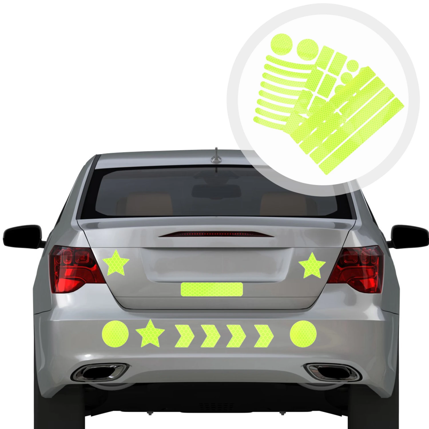42pcs Decorative Reflective Tapes Professional Bike Decorations Warning Reflective Stickers