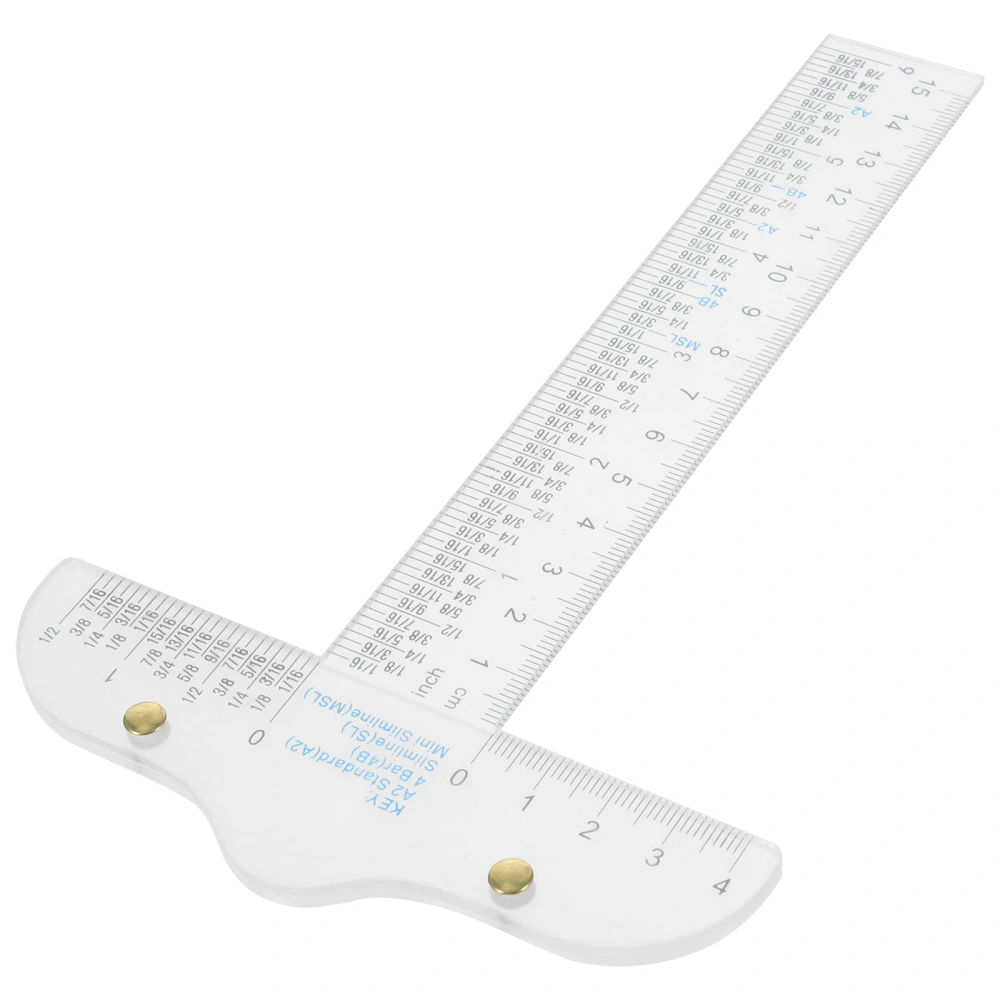 T Shape Ruler Transparent Sewing Ruler Plastic Measuring Ruler Measuring Tool