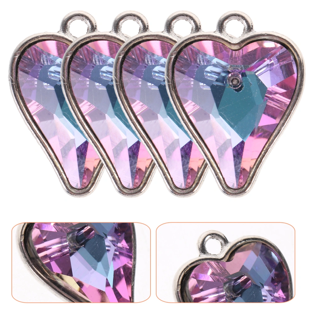 4pcs Decorative Heart Shaped Charms Necklace Hanging Pendant Handmade Jewelry Accessories