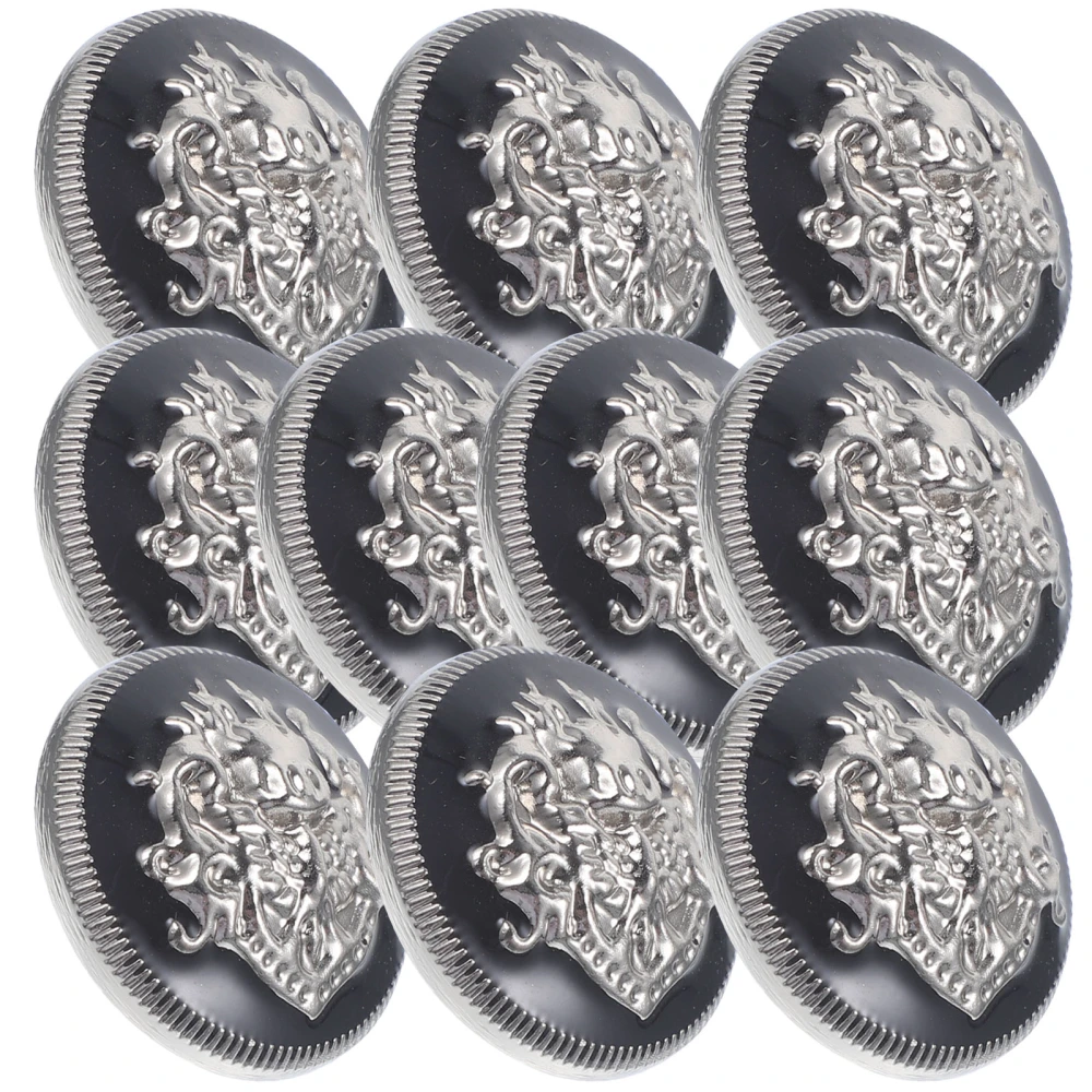 10Pcs DIY Sewing Buttons Vintage Metal Buttons Clothing Replacement Buttons