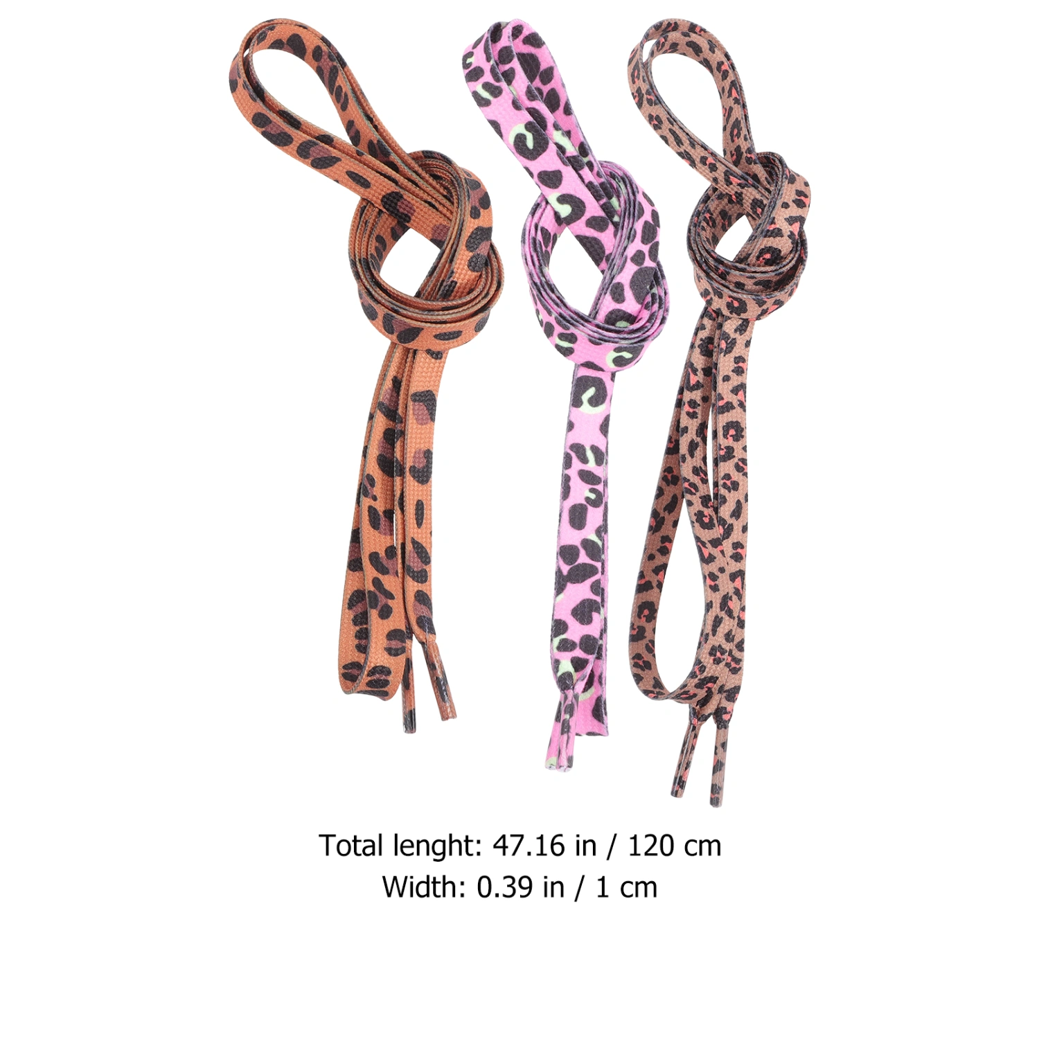3 Pairs Leopard Shoe Laces Flat Shoelaces Shoe Strings Sneakers Shoe Laces