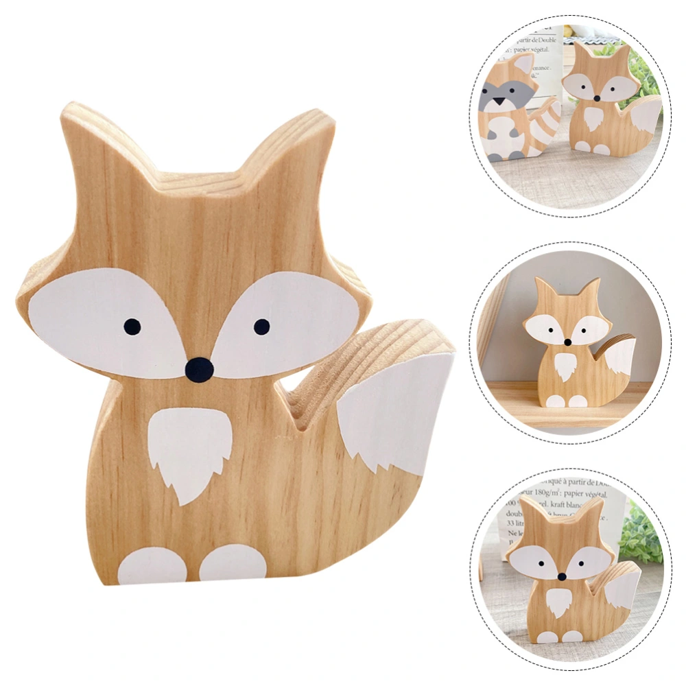 Decorative Foxes Decoration Desktop Foxes Modeling Decor Desktop Wooden Foxes Ornament