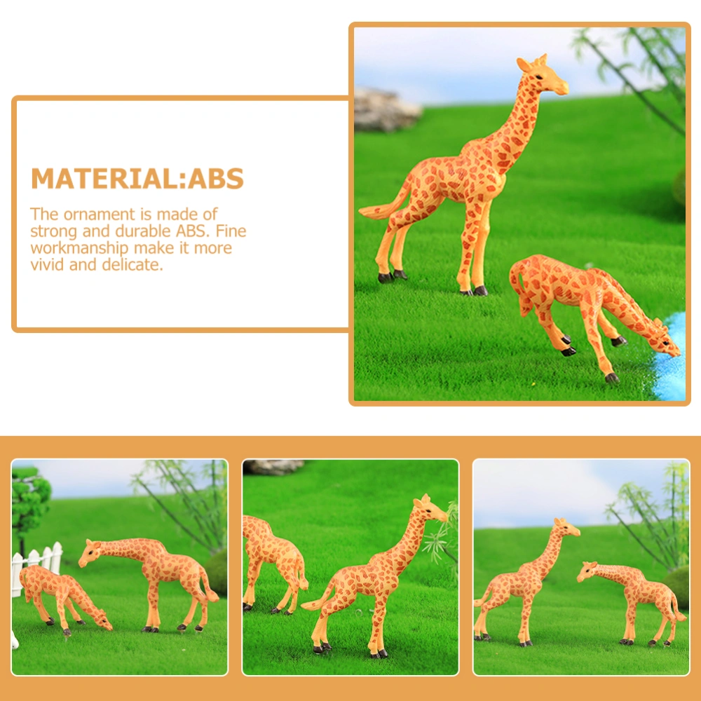 3Pcs Chic Giraffe Figurine Decorative Giraffe Ornament Lovely Giraffe Figurine Desktop Decoration