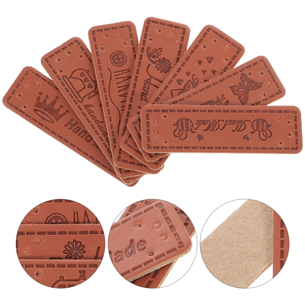 140Pcs Handmade Tags Labels PU Leather Tags with Holes DIY Crafts Sewing Supplies