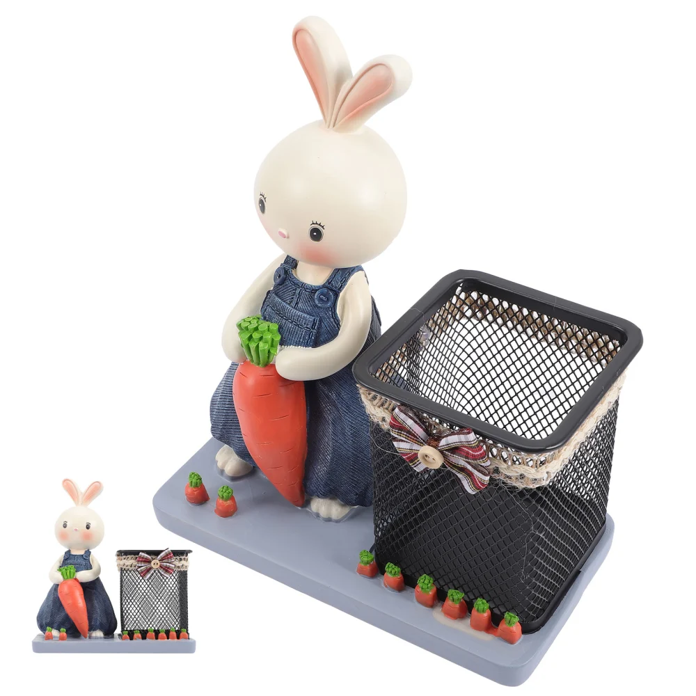 Multi-function Pen Holder Decorative Pen Organizer Bunny Pen Container Storage Bucket