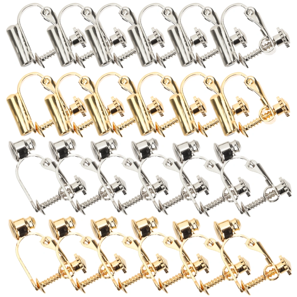 12 Pairs of metal Clip On Earring Converter Safe Non-Pierced Ear Clips Earring DIY Material