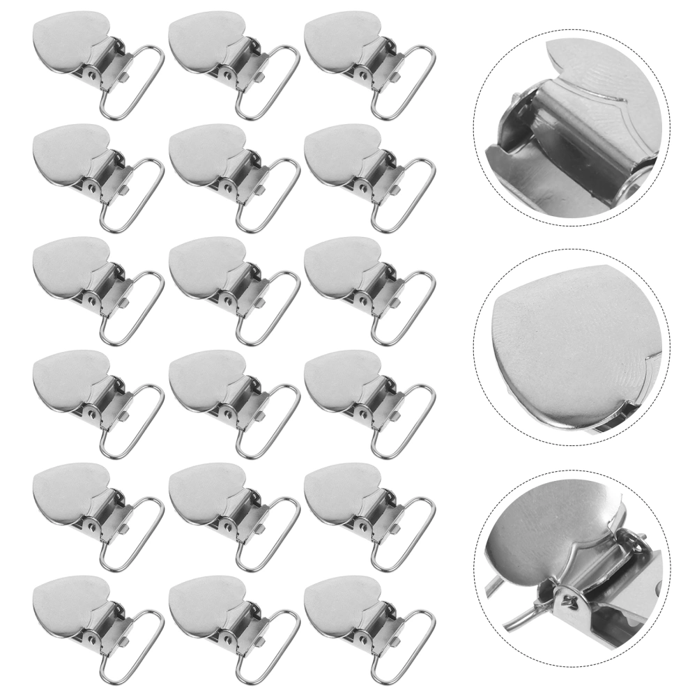 30pcs Suspender Clip Metal Clothes Clamp Clips Heart-Shape Fasteners Clips Bed Sheet Clips