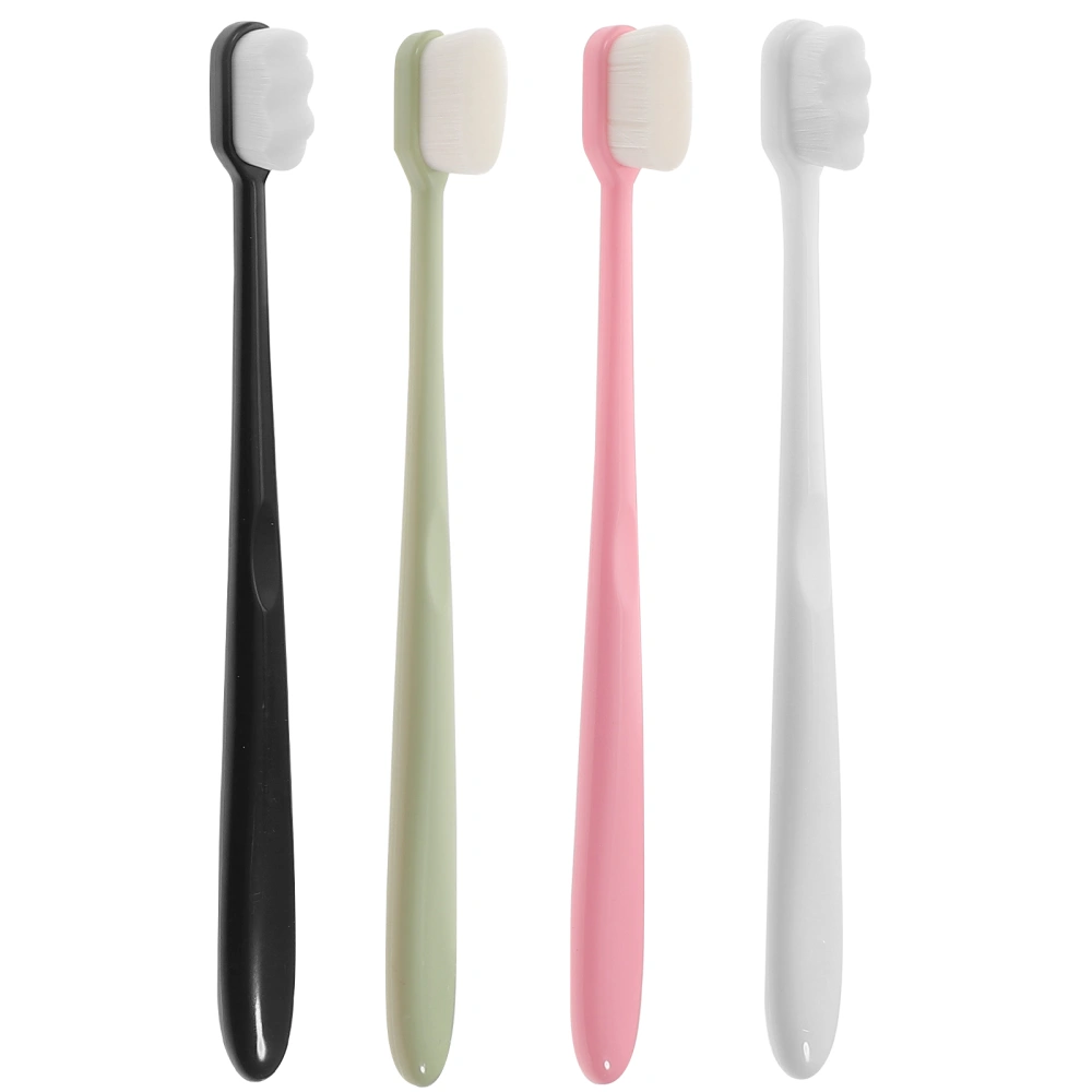 4Pcs Tooth Brushes Travel Toothbrushes Plastic Teeth Brushes Adult Teeth Cleaning Tool