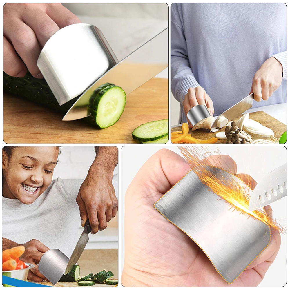 8Pcs Kitchen Hand Protective Guards Stainless Steel Finger Protectors Kitchen Finger Guards