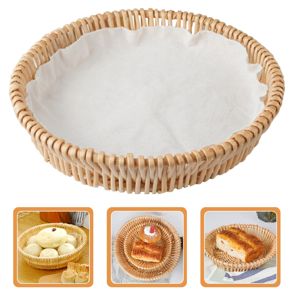 1 Set of Bread Basket for Serving Household Fruit Basket Kitchen Eggs Basket with Cloth Cushion