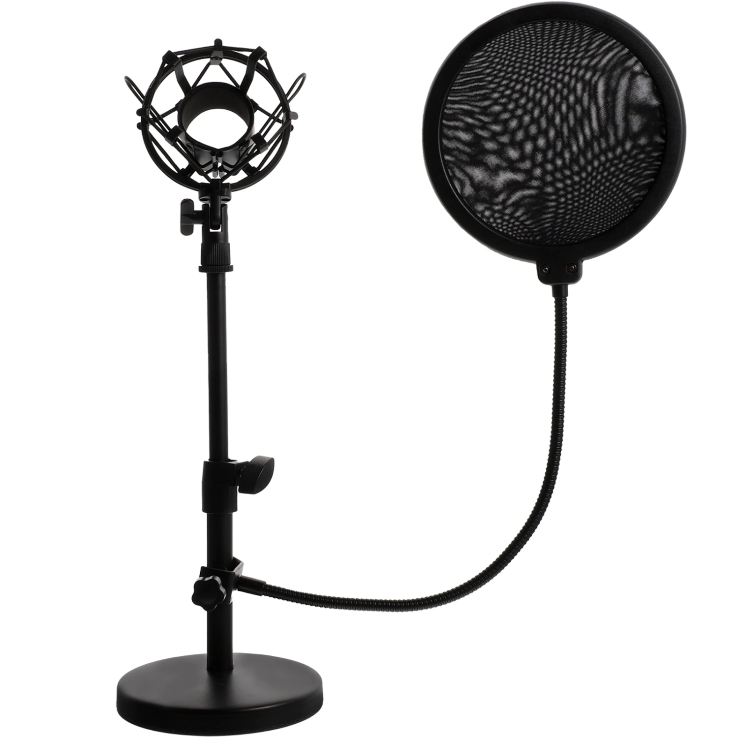 1 Set of Professional Microphone Rack Adjustable Tabletop Microphone Bracket With Mic Filter