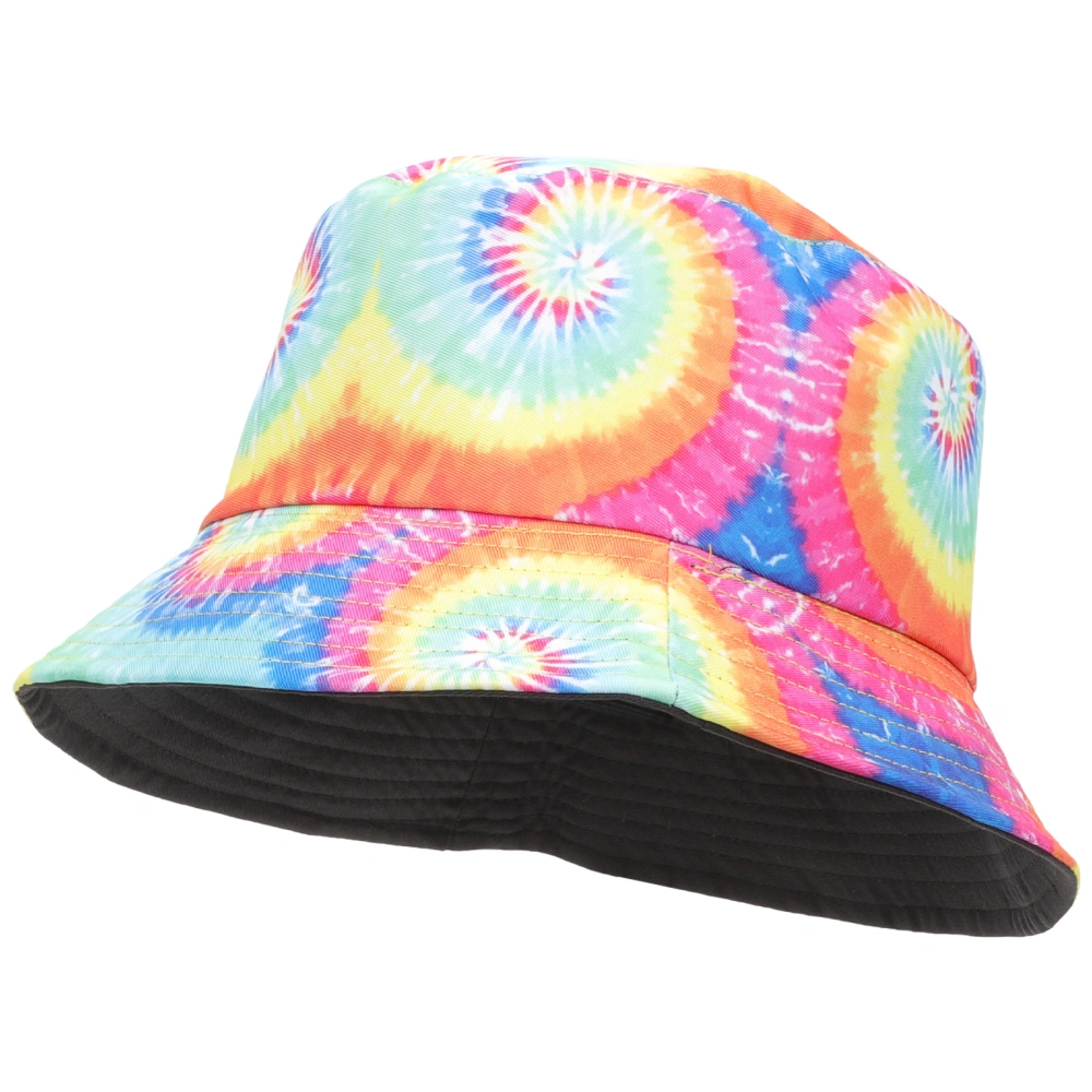 Tie-dye Summer Bucket Hat Double-side Sun Hat Women Cotton Fisherman Hat