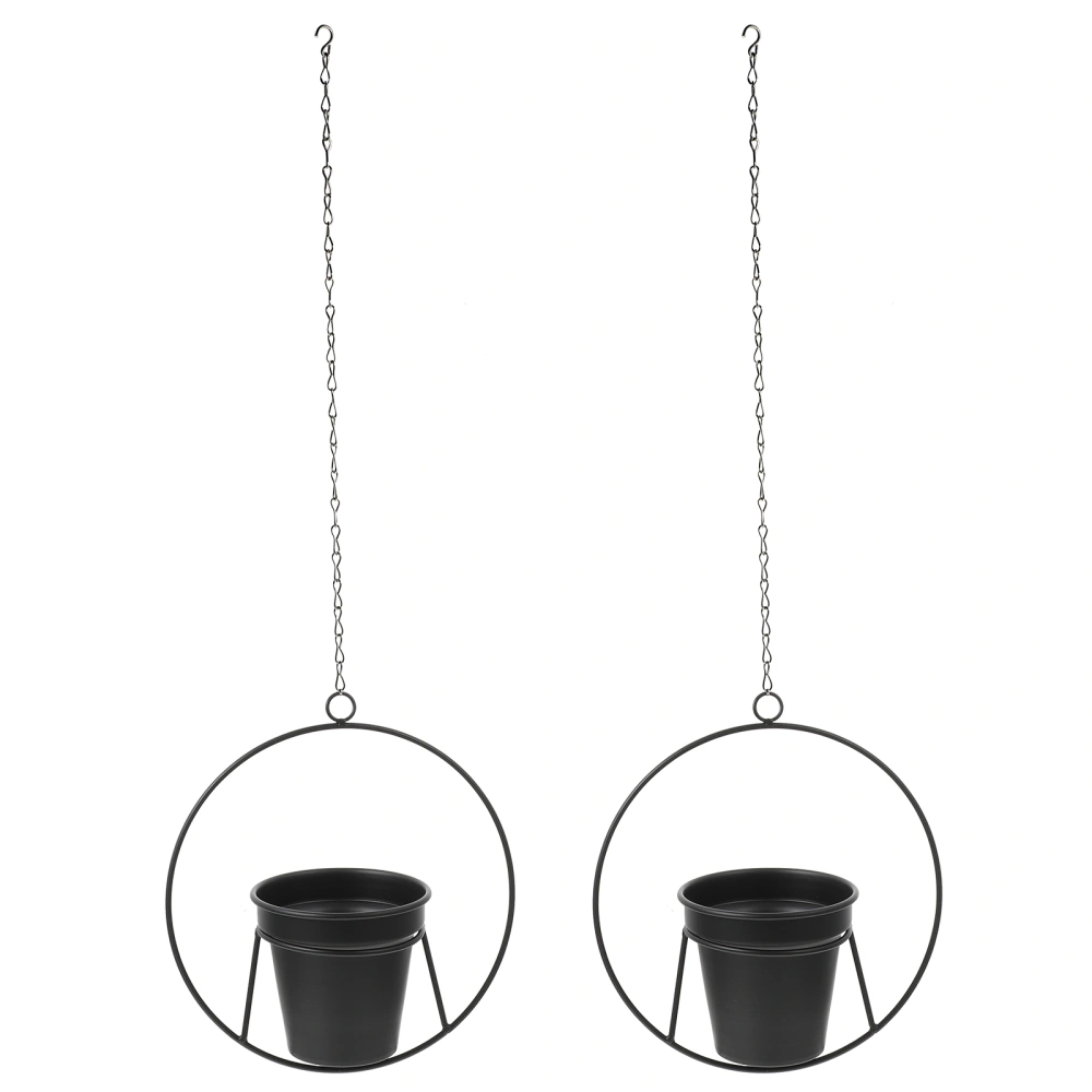 2Pcs Hanging Planters Metal Plant Hanger Plant Basket Modern Hanging Planters for Indoor Plants