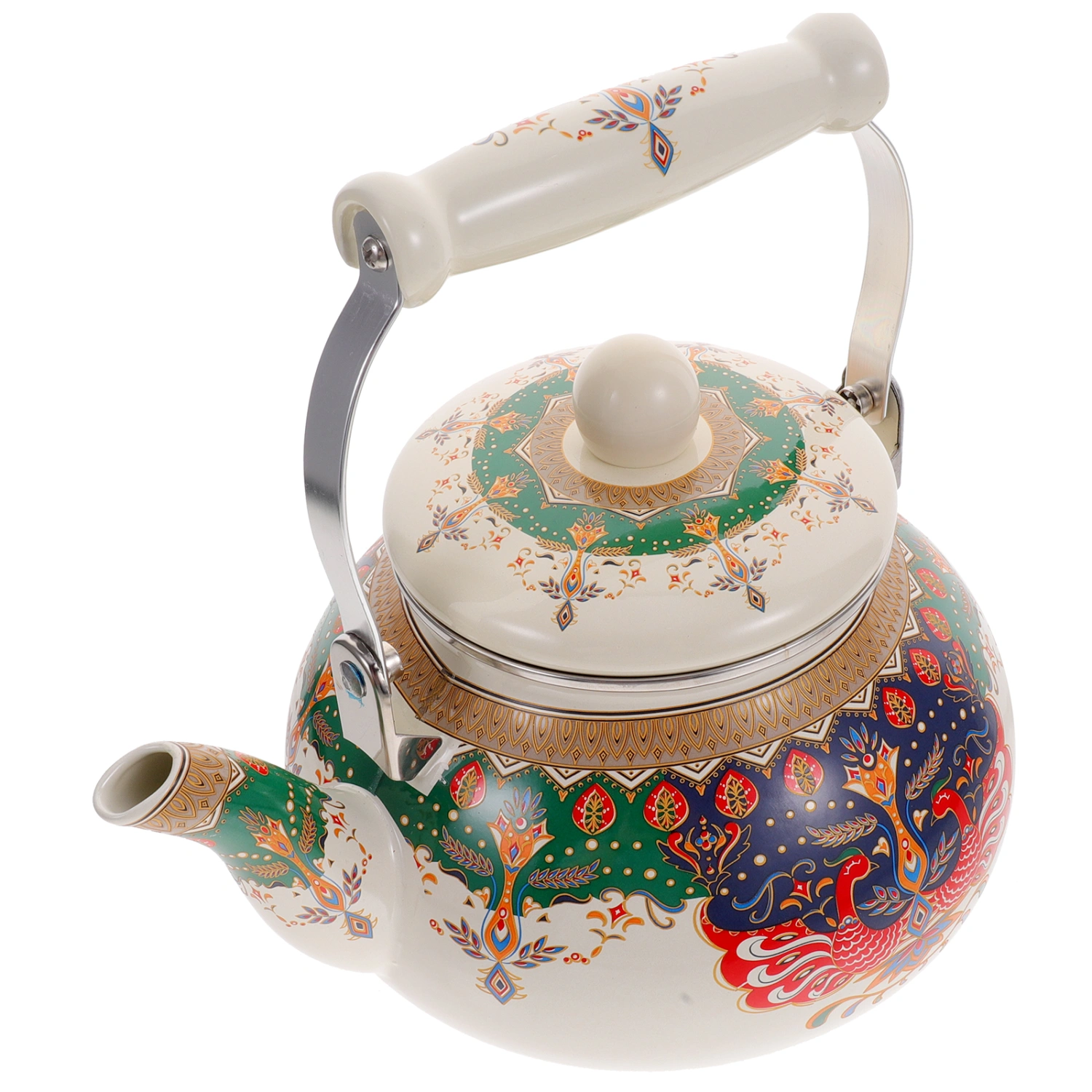 Enamel Teakettle Vintage Water Boiling Kettle Pot Gas Stove Enamel Teapot for Home Office
