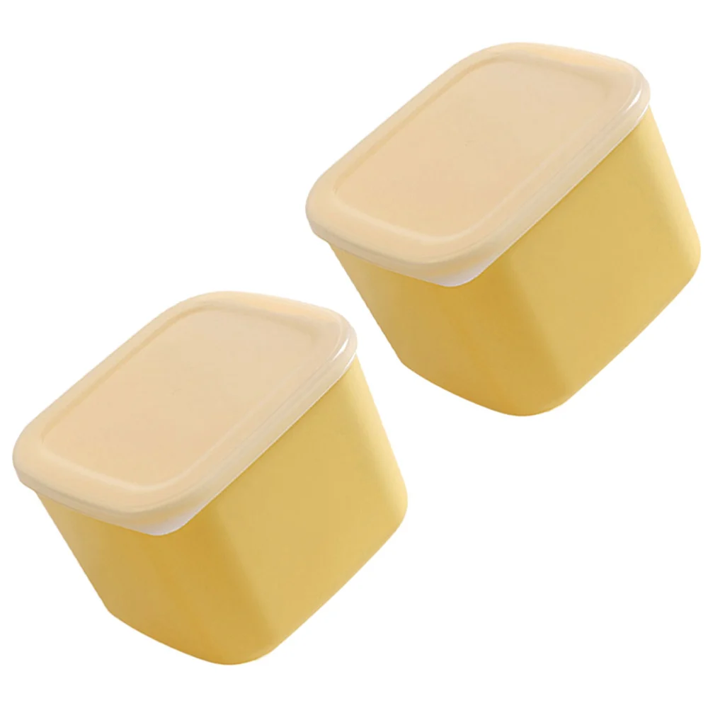 2Pcs Cheese Slices Box Covered Cheese Case Kitchen Fruits Box Fresh Keeping Cheese Box