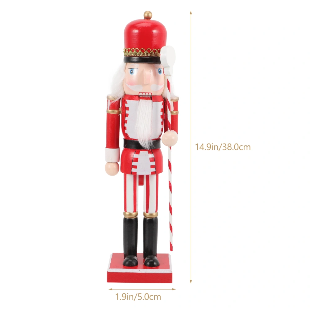 Wooden Nutcracker Adornment Festive Nutcracker Soldier Xmas Decor Wooden Craft